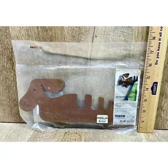 Metal Wall Hook Kids The Ark Moose Brown Weenie Dog Daushaund Container Store - Picture 3 of 5